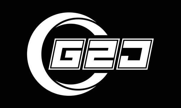 GZJ three-letter circle logo design. custom font black and white logo vector template | abstract logo | word mark logo | letter mark logo | business logo | minimalist logo | font logo |
