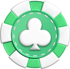 3d rendering Casino Poker Chip, Online gambling game clipart