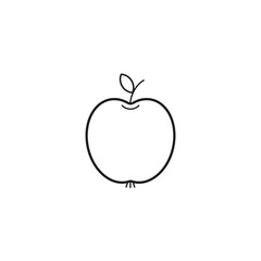 Apple icon in linear style. Single line. Vector illustration. stock image. 