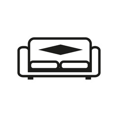 Sofa icon. Vector illustration. Stock image.