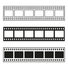 Retro film reel set. Vector illustration. stock image.