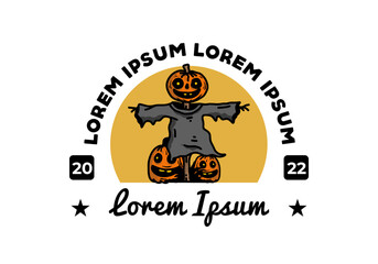 Scary halloween pumpkin illustration design
