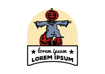 Scary halloween pumpkin illustration design