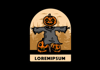 Scary halloween pumpkin illustration design