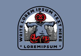 Scary halloween pumpkin illustration design