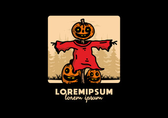 Scary halloween pumpkin illustration design