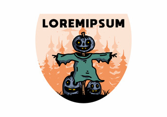 Scary halloween pumpkin illustration design