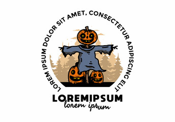 Scary halloween pumpkin illustration design
