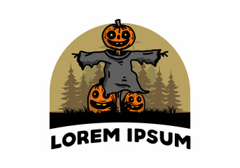 Scary halloween pumpkin illustration design