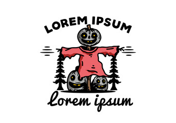 Scary halloween pumpkin illustration design