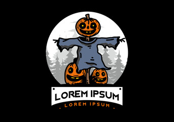 Scary halloween pumpkin illustration design