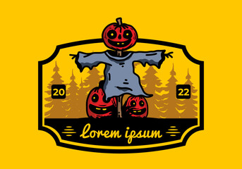 Scary halloween pumpkin illustration design