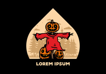 Scary halloween pumpkin illustration design
