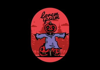 Scary halloween pumpkin illustration design