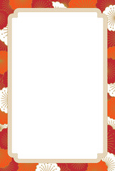 Obraz premium 花びら模様のフレーム はがきテンプレート（赤系）