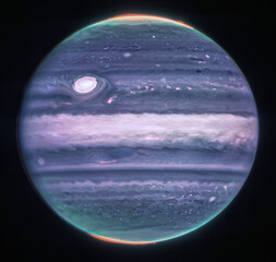 Infrared Auroras on Planet Jupiter. Webb Space Telescope. Elements of this image were furnished by NASA. © Claudio Caridi