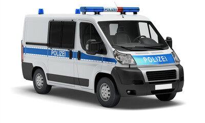 Mannschaftswagen der Polizei in der Seitenperspektive - 3D Visualisierung © 4th Life Photography