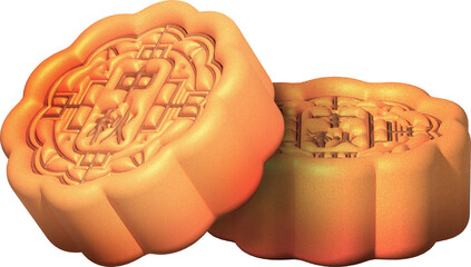 Moon cake 3d rendering elements for the mid-autumn festival