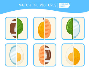 Juego de emparejar las mitades de los animales para niños juego de ...