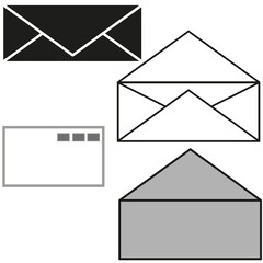 Envelopes icons in line art style. Email icon. Vector illustration. stock image. 