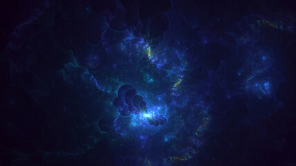 3D rendering abstract colorful fractal light background