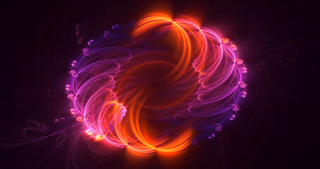 3D rendering abstract colorful fractal light background