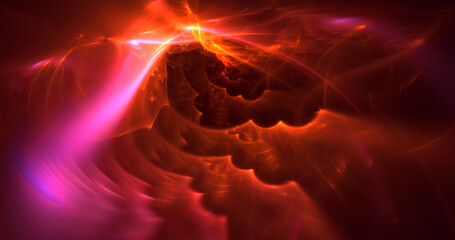 3D rendering abstract colorful fractal light background