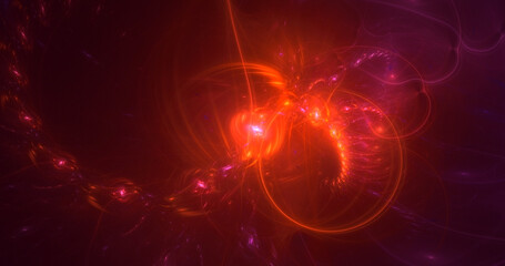 3D rendering abstract multicolor technology fractal light background