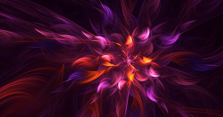 Fototapeta premium 3D rendering abstract multicolor technology fractal light background