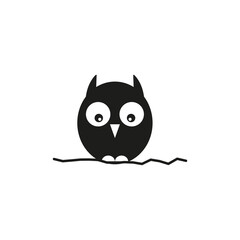 Owl icon. Tattoo art. Design element. Vector illustration. stock image.