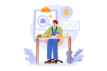 Loan Operations Illustration concept on white background