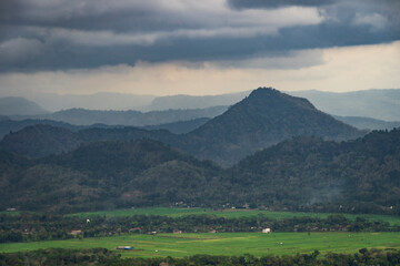Fototapeta na wymiar Arial view of village in Trenggalek, East Java, Indonesia
