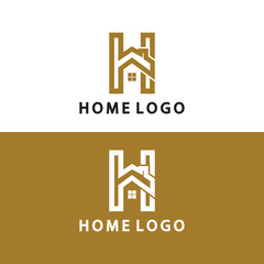 Initial letter H  Home logo icon vector illustration design