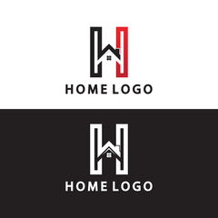 Initial letter H  Home logo icon vector illustration design