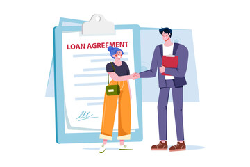 Loan Operations Illustration concept on white background
