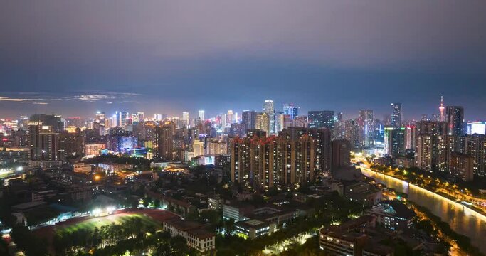 Chengdu city skyline at night