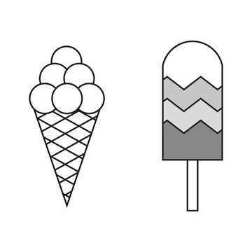 Ice cream icons. Sweet food. Vector illustration. stock image.
