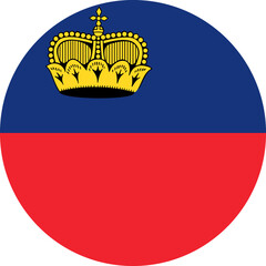 Circle flag vector of Liechtenstein