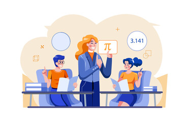 Education Illustration concept on white background