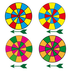 Fototapeta premium colorful color dart set. Game element. Product display presentation. Business concept. Vector illustration. stock image.