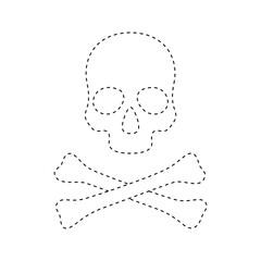 Skull and Crossbones tracing worksheet for kids