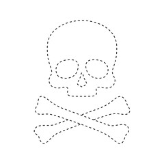 Skull and Crossbones tracing worksheet for kids