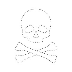 Skull and Crossbones tracing worksheet for kids