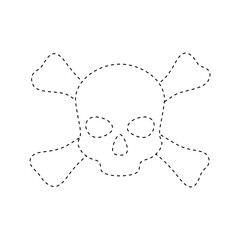 Skull and Crossbones tracing worksheet for kids