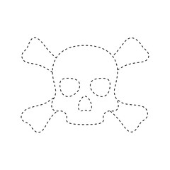 Skull and Crossbones tracing worksheet for kids