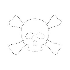 Skull and Crossbones tracing worksheet for kids