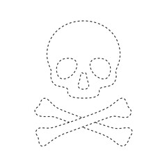 Skull and Crossbones tracing worksheet for kids