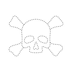 Skull and Crossbones tracing worksheet for kids