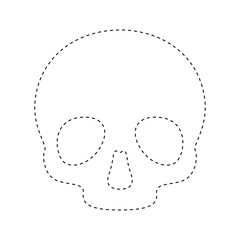 Skull tracing worksheet for kids