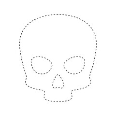 Skull tracing worksheet for kids